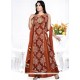 Adorning Fancy Fabric Brown Readymade Suit