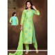 Artistic Fancy Fabric Green Readymade Suit