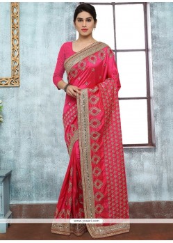 Distinctively Pink Art Silk Designer Traditional Saree