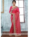 Distinctively Pink Art Silk Designer Traditional Saree