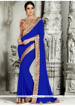 Blissful Faux Georgette Patch Border Work Saree
