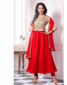 Red Georgette with Zari Work Anarkali Suit