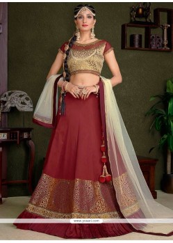 Mod Art Silk Patch Border Work Lehenga Choli