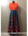 Voluptuous Multi Colour Tafeta Silk Party Wear Kurti