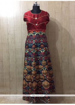 Pleasance Digital Print Work Party Wear Kurti