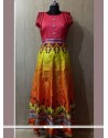 Zesty Digital Print Work Tafeta Silk Multi Colour Party Wear Kurti