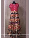 Dazzling Digital Print Work Multi Colour Tafeta Silk Party Wear Kurti