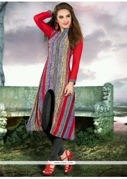 Brilliant Print Work Party Wear Kurti