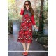 Sonorous Print Work Red Faux Georgette Party Wear Kurti