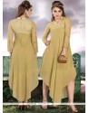 Superb Zari Work Beige Party Wear Kurti