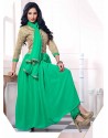 Green Georgette with Zari Work Anarkali Suit