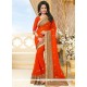 Picturesque Orange Classic Saree