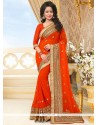 Picturesque Orange Classic Saree