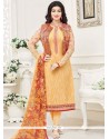 Ayesha Takia Orange Art Silk Jacket Style Suit