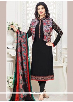 Ayesha Takia Print Work Black Jacket Style Suit