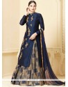 Cherubic Navy Blue Embroidered Work Long Choli Lehenga