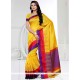 Masterly Yellow Weaving Work Designer Traditional Saree