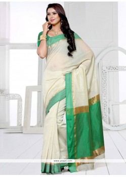 Topnotch Art Silk Off White Traditional Saree