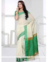 Topnotch Art Silk Off White Traditional Saree