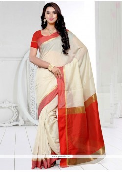 Especial Art Silk Off White Traditional Saree