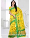 Adorning Art Silk Yellow Weaving Work Designer Traditional Saree