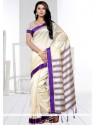 Enchanting Off White Weaving Work Traditional Saree