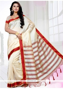 Sonorous Off White Traditional Saree