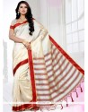 Sonorous Off White Traditional Saree