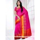 Renowned Art Silk Hot Pink Traditional Designer Saree