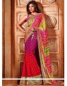 Sparkling Faux Chiffon Patch Border Work Shaded Saree