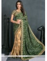 Astounding Beige And Green Art Silk Traditional Saree