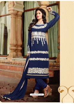 Navy Blue Georgette Punjabi Suit