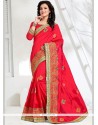 Elegant Art Silk Hot Pink Zari Work Traditional Saree