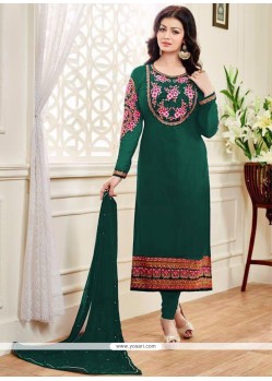 Ayesha Takia Diamond Work Green Faux Georgette Churidar Designer Suit