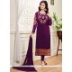 Ayesha Takia Embroidered Work Purple Churidar Designer Suit