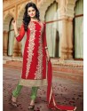 Red And Green Georgette Punjabi Suit