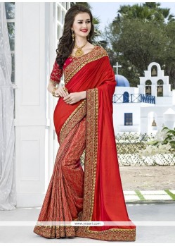 Picturesque Embroidered Work Designer Traditional Saree