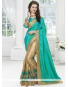 Modest Art Silk Embroidered Work Half N Half Saree