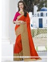 Distinguishable Orange Traditional Saree