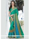 Captivating Blue And Sea Green Shaded Saree