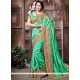 Sonorous Crepe Silk Green Zari Work Traditional Designer Saree