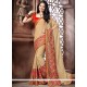 Impeccable Embroidered Work Faux Crepe Trendy Saree