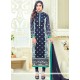 Krystle Dsouza Lace Work Navy Blue Churidar Designer Suit