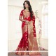 Glitzy Weaving Work Red Traditional Saree