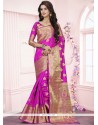 Stunning Pink Banarasi Silk Designer Traditional Saree