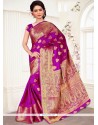 Thrilling Banarasi Silk Magenta Traditional Saree