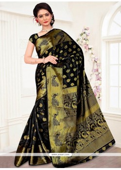 Versatile Banarasi Silk Black Traditional Saree