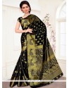 Versatile Banarasi Silk Black Traditional Saree