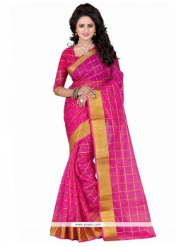 Paramount Hot Pink Casual Saree