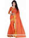 Fine Polly Cotton Patch Border Work Casual Saree